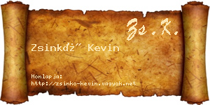 Zsinkó Kevin névjegykártya